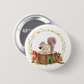 eekhoorn met hartknop ronde button 5,7 cm (Voorkant /achterkant)