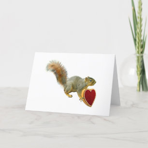 Eekhoorn met Heart Box Feestdagen Kaart