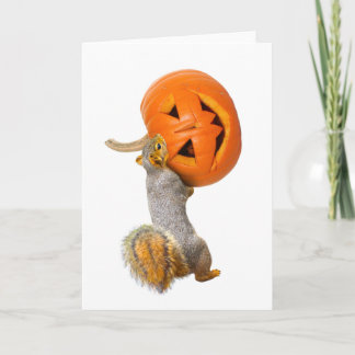 Eekhoorn met Jack-o-Lantern Halloween Kaart