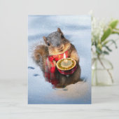 Eekhoorn met kaars kaart (Staand voorkant)