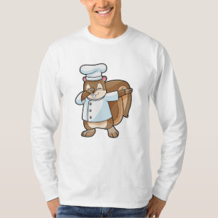 Eekhoorn met kook met kookschort t-shirt