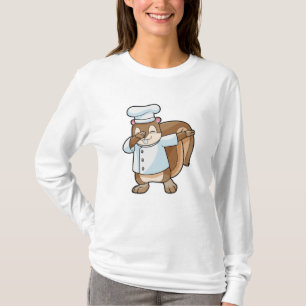Eekhoorn met kook met kookschort t-shirt
