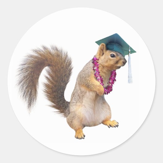 Eekhoorn met Lei Afstuderen Sticker (Voorkant)