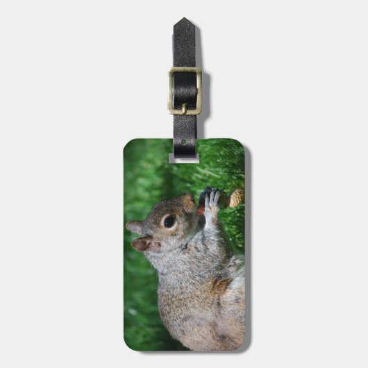 Eekhoorn met Nut Bagagelabel (Voorkant verticaal)
