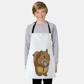 Eekhoorn met paarse ventilator schort (Gedragen)