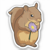 Eekhoorn met paarse ventilator sticker (Voorkant)