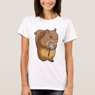Eekhoorn met paarse ventilator t-shirt
