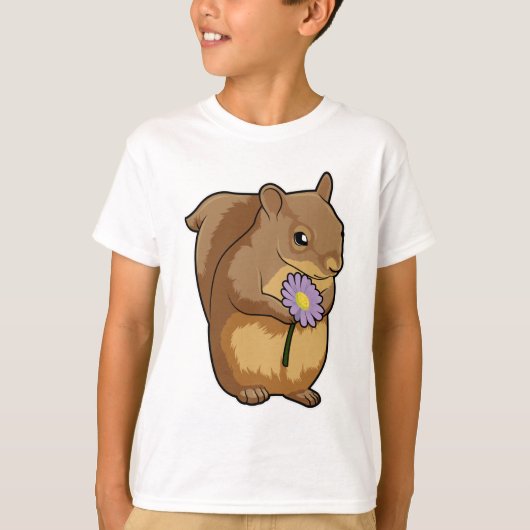 Eekhoorn met paarse ventilator t-shirt (Voorkant)