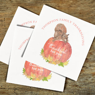 Eekhoorn met pompoen Thanksgiving Servet