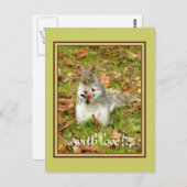 Eekhoorn met rozen briefkaart (Voorkant / Achterkant)