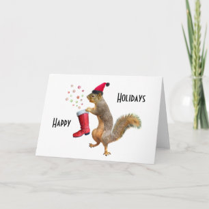 Eekhoorn met St. Nicholas 'Boot Holiday Kaart