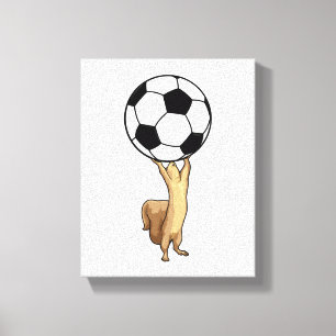 Eekhoorn met Voetbal Canvas Afdruk