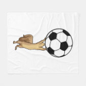 Eekhoorn met Voetbal Fleece Deken (Voorkant (Horizontaal))