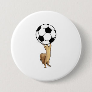 Eekhoorn met Voetbal Ronde Button 7,6 Cm