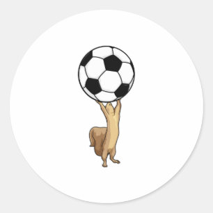 Eekhoorn met Voetbal Ronde Sticker