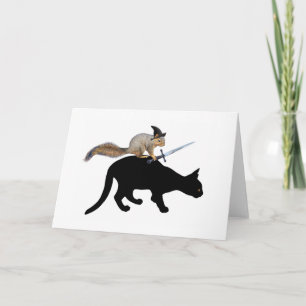 Eekhoorn met zwaard op Black Cat Kaart