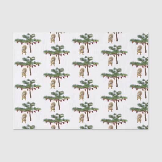 Eekhoorn onder het papier van het boomweefsel (Voorkant)