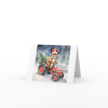 Eekhoorn op een Tractor Kerstmis