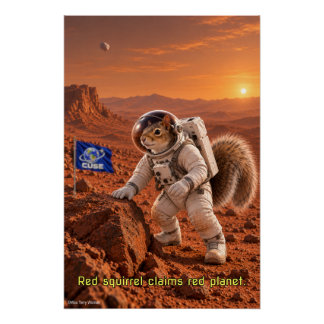 Eekhoorn op Mars Perfect Poster
