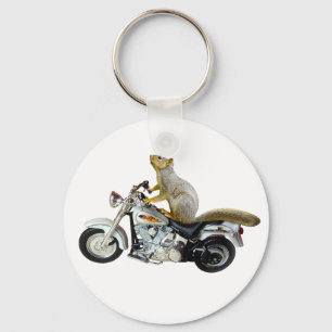 Eekhoorn op motorfiets sleutelhanger