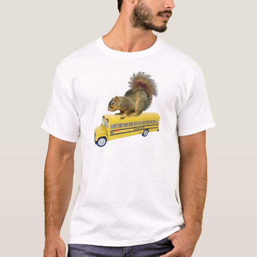 Eekhoorn op schoolbus t-shirt (Voorkant)