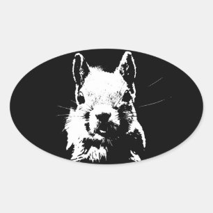 eekhoorn ovale sticker