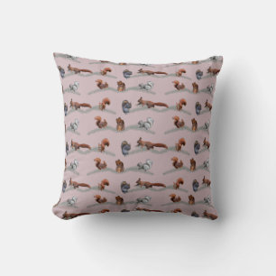 Eekhoorn Razernij Kussen (Stoffig Roze)