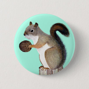eekhoorn ronde button 5,7 cm