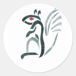 eekhoorn ronde sticker