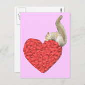 Eekhoorn Roze Briefkaart (Voorkant / Achterkant)