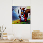 Eekhoorn Samurai Poster (Keuken)
