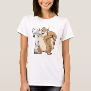 Eekhoorn schaakt met schaakstuk Koning T-shirt