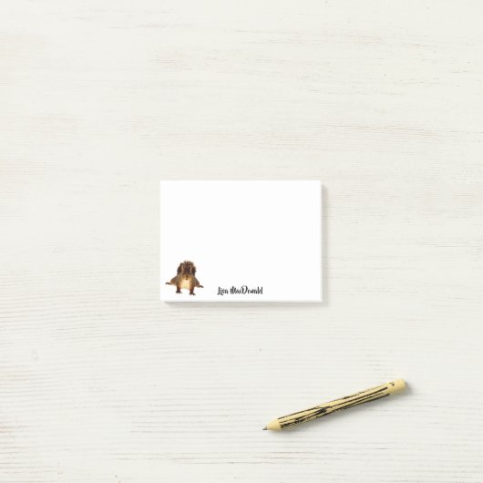 Eekhoorn schattig monogram post-it® notes (Op bureau)