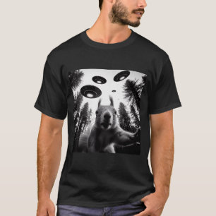 Eekhoorn Selfie Met Alien Ufo Grappig Voor Mannen T-shirt