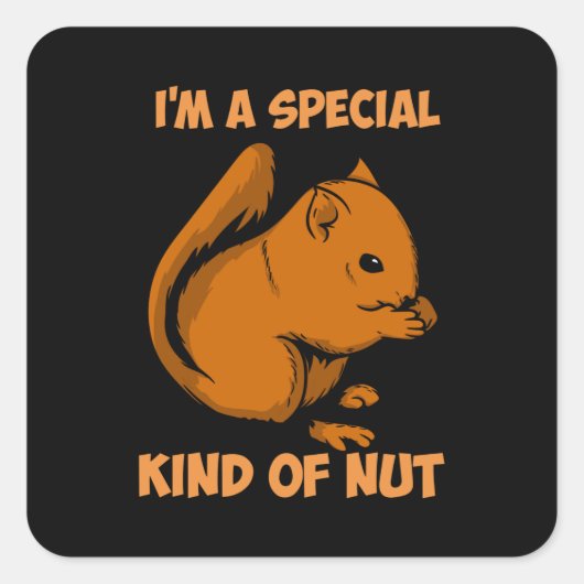 Eekhoorn - speciaal soort nut vierkante sticker (Voorkant)