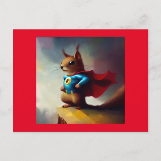 Eekhoorn Superhero Briefkaart (Voorkant)