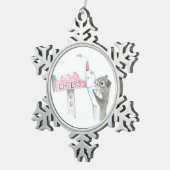 eekhoorn tin sneeuwvlok ornament (Rechts)