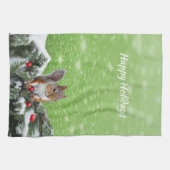 Eekhoorn Vakantie Kerstmis Theedoek (Horizontaal)