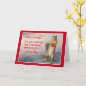 Eekhoorn van de echtgenoot Verjaardag, die Rood Ha Kaart (Gele Bloem)