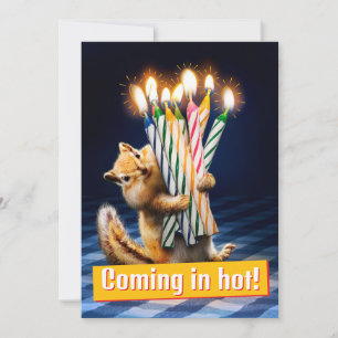 Eekhoorn verjaardagskaarsen kaart
