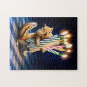 Eekhoorn verjaardagskaarsen legpuzzel (Horizontaal)