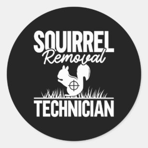 Eekhoorn verwijderen Technicus Eekhoorn jagen Ronde Sticker