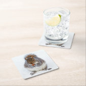 eekhoorn vierkante kartonnen onderzetter (Insitu)