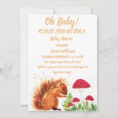 Eekhoorn Waterverf Baby Girl paddenstoel Rood Kaart (Voorkant)