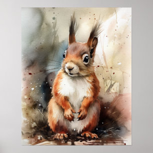 Eekhoorn Woodland Animal Art Print Poster