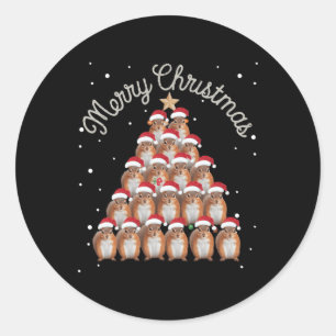 Eekhoorn Xmas Tree Eekhoorn Kerstboom 2 Ronde Sticker