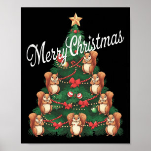 Eekhoorn Xmas Tree Eekhoorn Kerstboom Poster