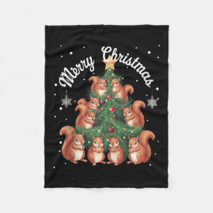 Eekhoorn Xmas Tree Eekhoorn Kerstboom Tank Fleece Deken