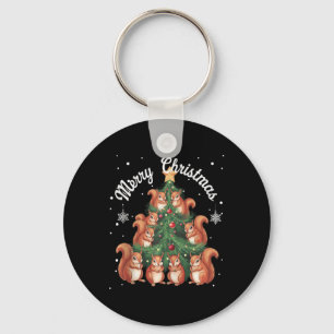 Eekhoorn Xmas Tree Eekhoorn Kerstboom Tank Sleutelhanger