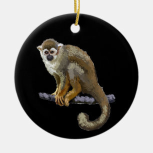 Eekhoornaapje Keramisch Ornament